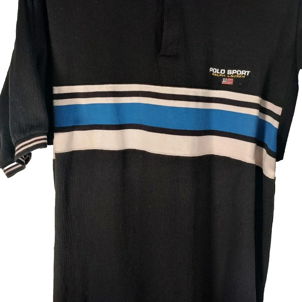 Vtg Sport Ralph Lauren Polo Shirt‎ 90's Men's Large Shirt Knit Color Stripes